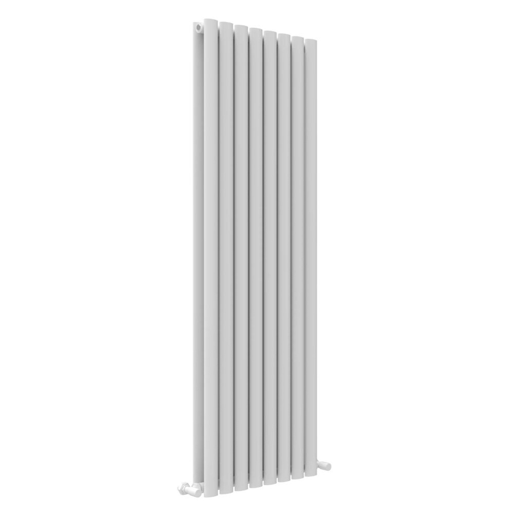 JTP Primo White 1800mm x 480mm Oval Panel Vertical Designer Radiator Cut out